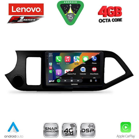Lenovo Ηχοσύστημα Αυτοκινήτου για Kia Picanto 2011-2017 (Bluetooth/USB/WiFi/GPS/Apple-Carplay/Android-Auto) με Οθόνη Αφής 9"