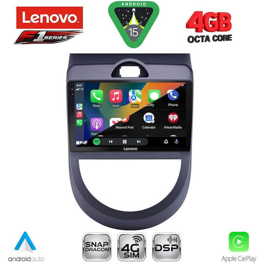 Lenovo Car Audio System for Kia Soul 2008-2013 Bluetooth USB WiFi GPS Apple CarPlay Android Auto with 9" Touch Screen