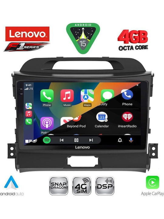Lenovo Car Audio System for Kia Sportage 2010-2015 Bluetooth USB WiFi GPS Apple CarPlay Android Auto with 9" Touch Screen