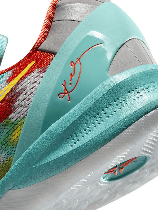 Kobe 8 Protro "Venice Beach" Low Basketball Shoes Stadium Grey / Metallic Silver / Tour Yellow