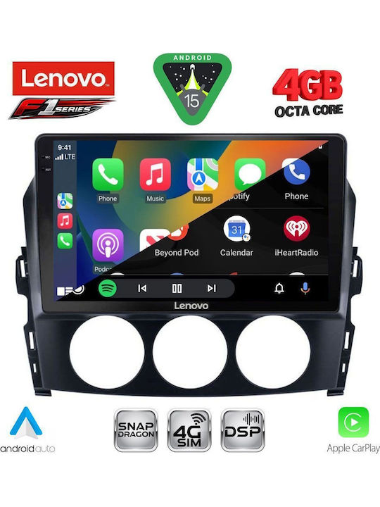 Lenovo Car Audio System for Mazda MX-5 2005-2015 Bluetooth USB WiFi GPS Apple CarPlay Android Auto with 9" Touch Screen