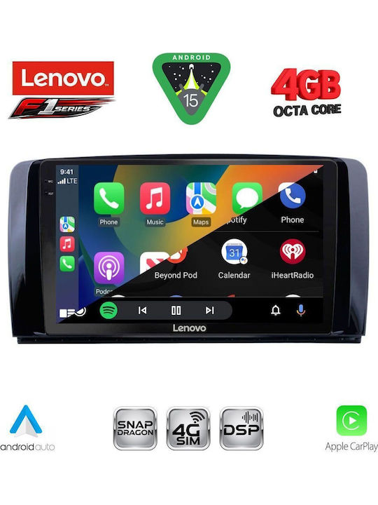 Lenovo Car Audio System for Mercedes-Benz R-Class 2006-2015 Bluetooth USB WiFi GPS Apple CarPlay Android Auto with 9" Touch Screen