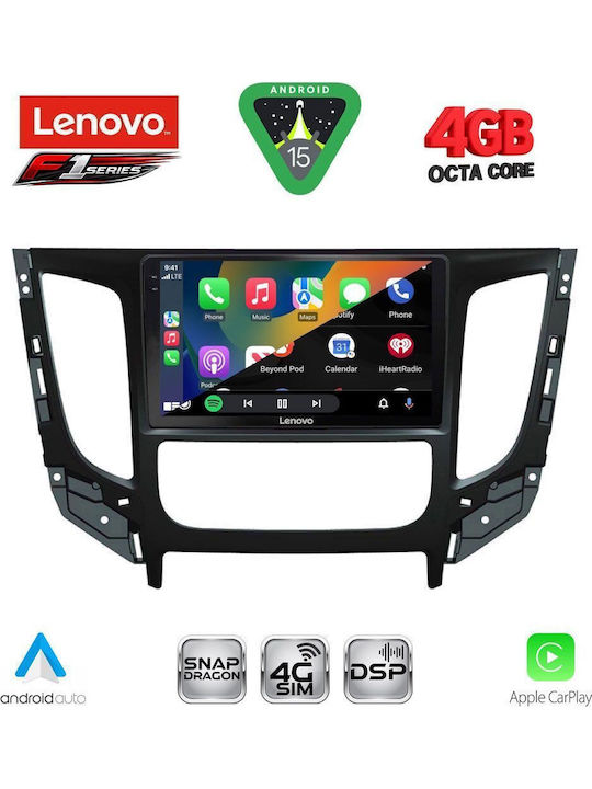 Lenovo Car Audio System for Mitsubishi L200 2015-2019 with Clima (Bluetooth/USB/WiFi/GPS/Apple CarPlay/Android Auto) with 9" Touch Screen