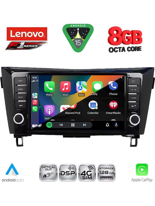 Lenovo Car Audio System for Nissan Qashqai / X-Trail 2014-2021 (Bluetooth/USB/WiFi/GPS/Apple CarPlay/Android Auto) with 9" Touch Screen