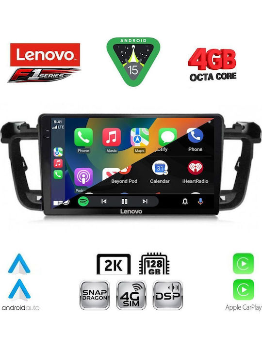 Lenovo Car Audio System for Peugeot 508 2010-2016 Bluetooth USB WiFi GPS Apple CarPlay Android Auto with 9" Touch Screen