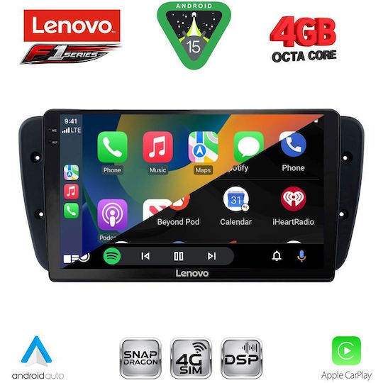 Lenovo Car Audio System for Seat Ibiza 2008-2015 (Bluetooth/USB/WiFi/GPS/Apple CarPlay/Android Auto) with 9" Touch Screen