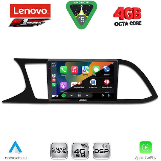 Lenovo Ηχοσύστημα Αυτοκινήτου για Seat Leon 2012-2021 (Bluetooth/USB/WiFi/GPS/Apple-Carplay/Android-Auto) με Οθόνη Αφής 9"