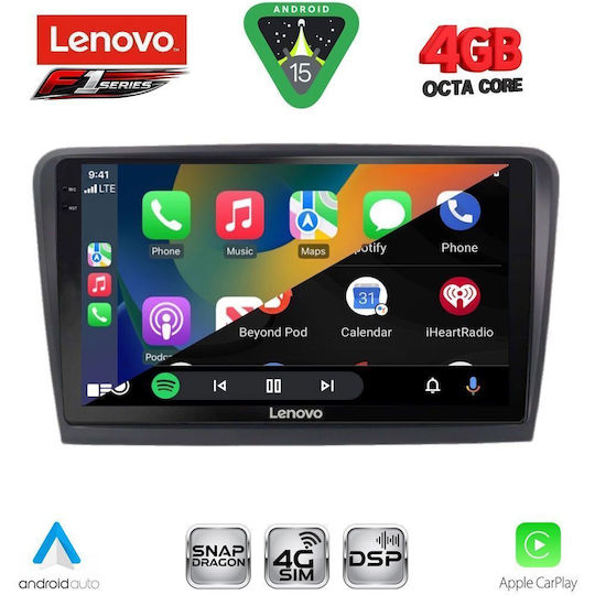 Lenovo Ηχοσύστημα Αυτοκινήτου για Skoda Rapid 2012-2023 (Bluetooth/USB/WiFi/GPS/Apple-Carplay/Android-Auto) με Οθόνη Αφής 9"