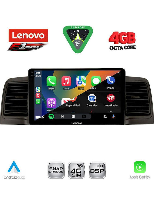 Lenovo Car Audio System for Toyota Corolla 2001-2006 Bluetooth USB WiFi GPS Apple CarPlay Android Auto with 9" Touch Screen