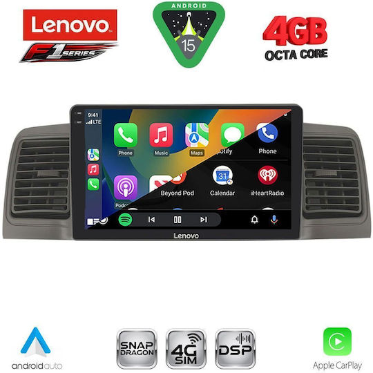 Lenovo Ηχοσύστημα Αυτοκινήτου για Toyota Corolla 2001-2006 (Bluetooth/USB/WiFi/GPS/Apple-Carplay/Android-Auto) με Οθόνη Αφής 9"