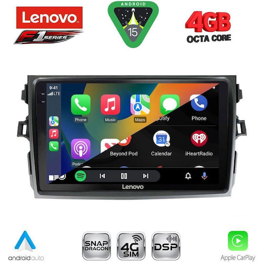 Lenovo Ηχοσύστημα Αυτοκινήτου για Toyota Corolla 2006-2012 (Bluetooth/USB/WiFi/GPS/Apple-Carplay/Android-Auto) με Οθόνη Αφής 9"