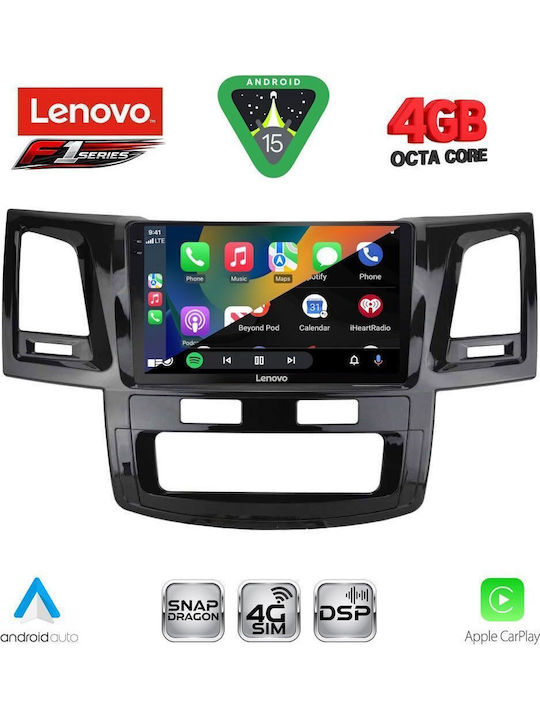 Lenovo Car Audio System for Toyota Hilux 2005-2016 Bluetooth USB WiFi GPS Apple CarPlay Android Auto with 9" Touch Screen