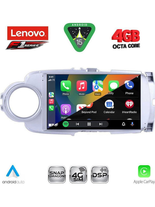 Lenovo Car Audio System for Toyota Yaris 2011-2015 (Bluetooth/USB/WiFi/GPS/Apple CarPlay/Android Auto) with 9" Touch Screen