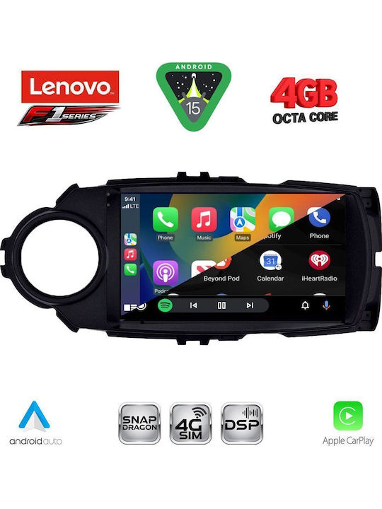 Lenovo Car Audio System for Toyota Yaris 2015-2020 (Bluetooth/USB/WiFi/GPS/Apple CarPlay/Android Auto) with 9" Touch Screen