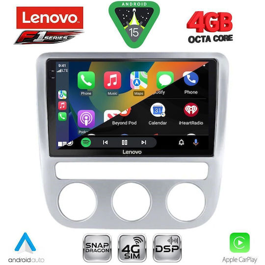 Lenovo Ηχοσύστημα Αυτοκινήτου για Volkswagen Eos / Scirocco 2006 με Clima (Bluetooth/USB/WiFi/GPS/Apple-Carplay/Android-Auto) με Οθόνη Αφής 9"