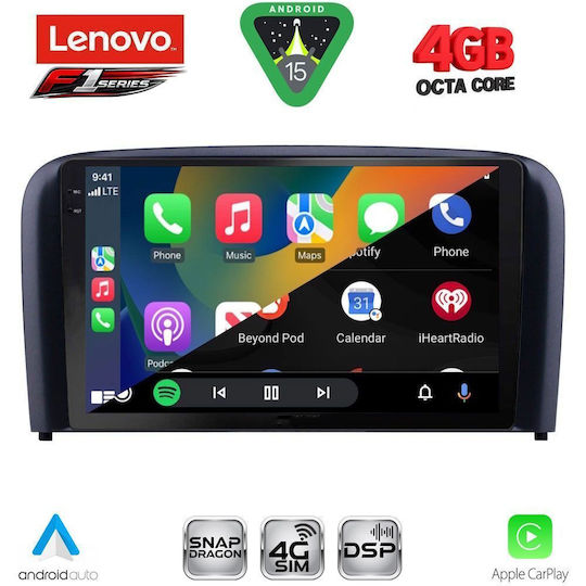 Lenovo Car Audio System for Volvo S80 1998-2006 Bluetooth USB WiFi GPS Apple CarPlay Android Auto with 9" Touch Screen