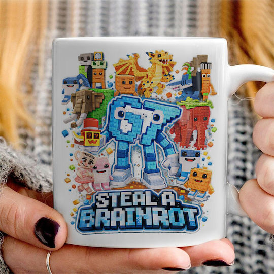 Koupakoupa Steal A Brainrot Six Seven Ceramic Brown Mug 330ml