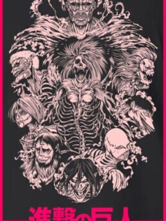 T-shirt Атака На Титан Titan Forms Pop Culture Черен