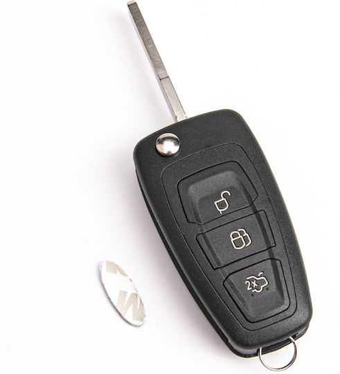 Car Key Shell with HU101 Blade with 3 Buttons for Ford