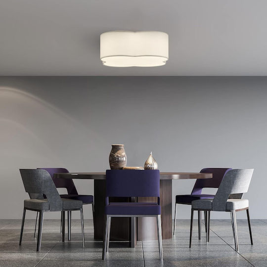 Navaris Plafonieră de Tavan 42 cm Albă cu LED Integrat și Telecomandă