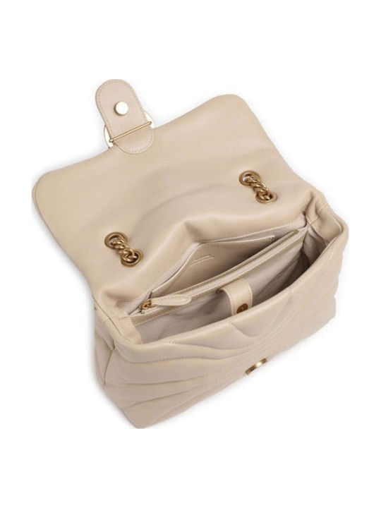 Love Puff Leather Women's Shoulder Bag Beige