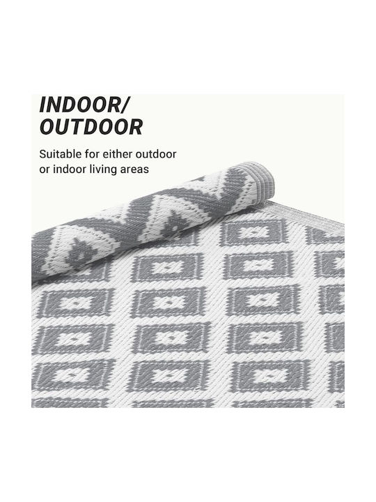 Jemidi24 Covor De Exterior Rectangular Alb/Gri 120x180cm
