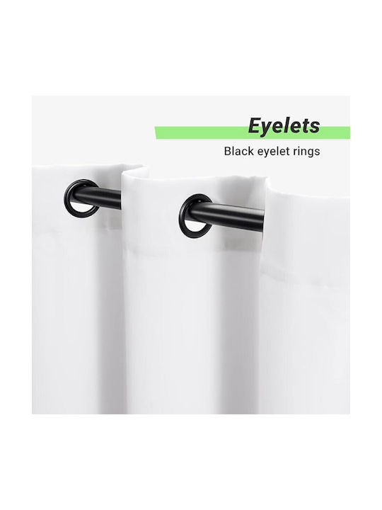 Jemidi24 Κουρτίνα Συσκότισης με Τρουκς White 300x245εκ.