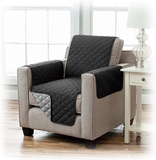 Jemidi24 Ελαστικό Κάλυμμα Διθέσιου Καναπέ Black/grey 191x224cm