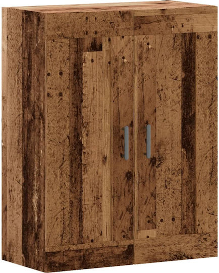 Wall Living Room Cabinet Made of Particle Board Brown 69.5x34x90cm