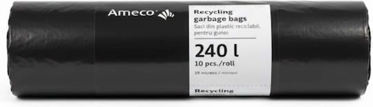 Sacuri De Gunoi Capacitate 240lt Ameco Plastic Reciclabil 140x95cm 10 Bucăți Negre