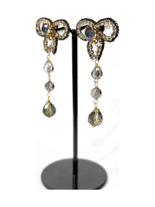 Gold Plated Black Stud Earrings