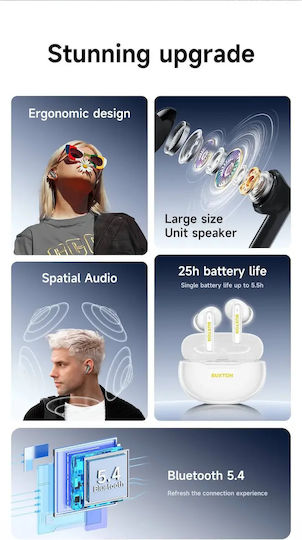 Buxton BTW 7200 TUYA In-ear Bluetooth Handsfree Earphones with Sweat Resistance and Charging Case Black