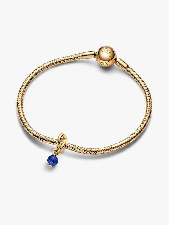 Pandora Hängendes Charm mit Steinen aus Vergoldetem Silber Blau