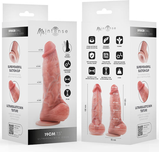 Intense Ρεαλιστικό Dildo με Όρχεις και Βεντούζα Flesh