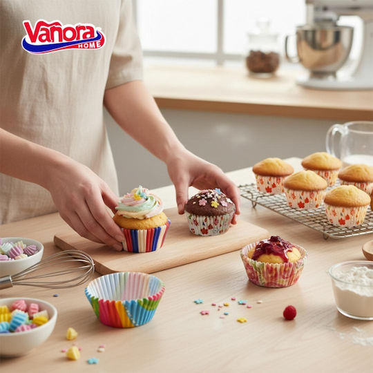 Vanora Karamellpapiere für Cupcakes Papier 7x3cm 50 Stück