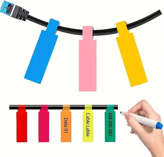 Set Waterproof Self-Adhesive Cable Organization Labels 10pcs 8.4x2.6x1.4cm Orange