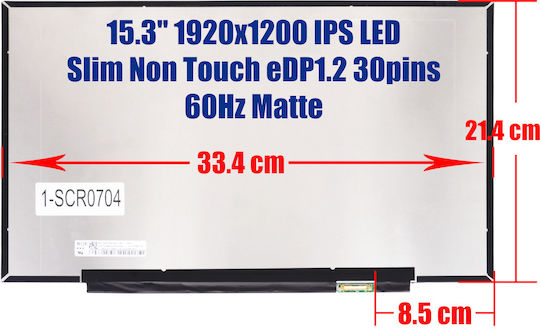 Οθόνη 15.3" Slim / IPS / LED / Touch / 60Hz 1920x1200 Matte για Laptop Lenovo Ideapad Slim 3 15irh10 15arp10 15q8x10 15ahp10 15irh10r 15iru10 1-SCR0704