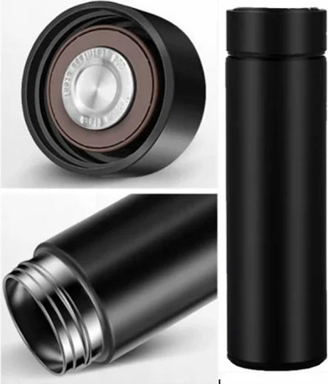 Ποτήρι Θερμός 500ml LED δείκτη θερμοκρασίας Smart cup Μαύρο