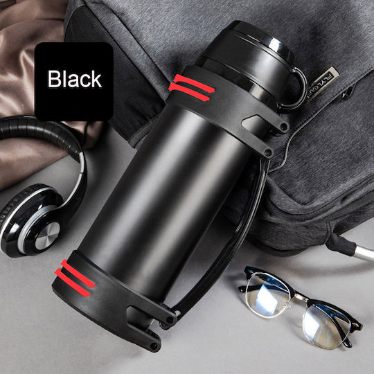 Factory Curea de transport Sticlă Termos Oțel inoxidabil 1.2lt Black