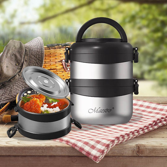 Maestro Plastic / Stainless Steel Thermos Bottle 1.5L Black
