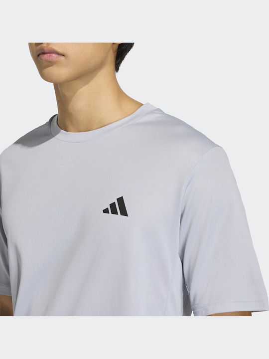 Essentials Base Sportliches T-Shirt Halo Silber