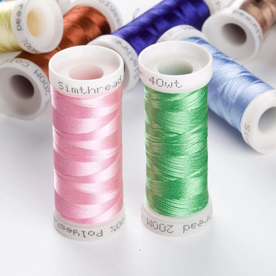 Embroidery Thread Set 63 Spools 300 M Multicolor