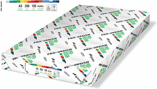 Pro-design A3 Cardboard Digital Printing Pro-design Class A++ 250gsm 125 Sheets Pack White