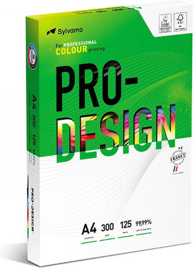 Pro-design Carton Pentru Imprimare Digitală A4 Pro-design Clasa A++ 300gsm Pachet 125 Foi Alb