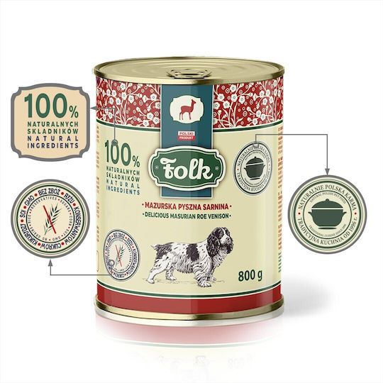 Dog Food Wet Food Dogs with Deer Grain-Free 800gr