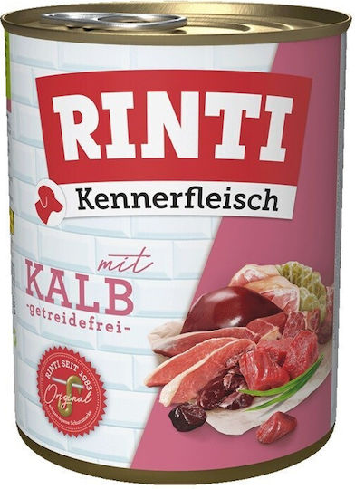 Rinti Kennerfleisch Wet Food for Puppies in Cans with Calf Grain-Free 800gr
