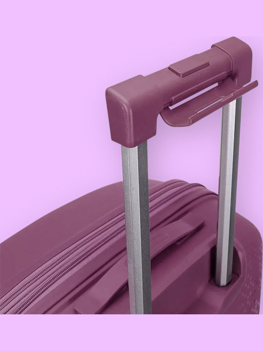 Amber Large Hard Travel Suitcase Purple with 4 Wheels Height 75cm