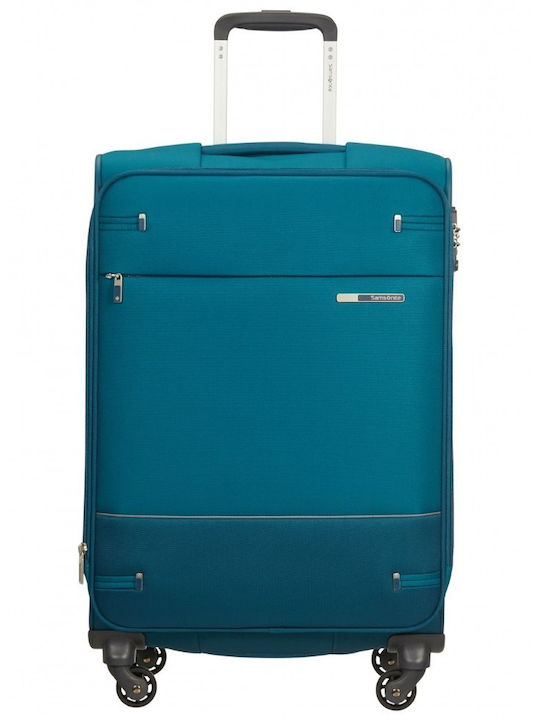 Samsonite Base Boost Голям Текстилен Петролен Куфар За Пътуване С 4 Колела Височина 78 См