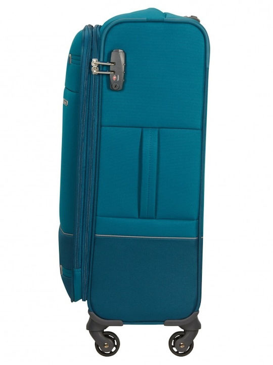 Samsonite Base Boost Голям Текстилен Петролен Куфар За Пътуване С 4 Колела Височина 78 См