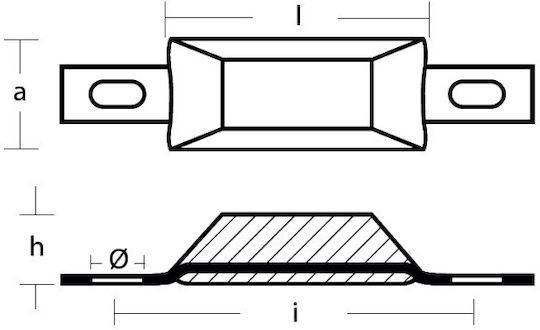 Anode Für Gaffelstange Lamellen L95mm